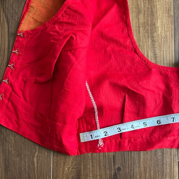 Butter yellow Red Cotton Silk Saree with Tribal Motif diwali pastel haldi - Picture 17 of 17